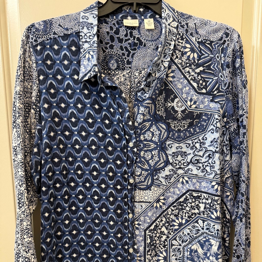 Westbound Women's 2X Long Sleeve Button Down